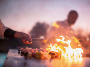 Grigliata di ferragosto su cucina da esterno